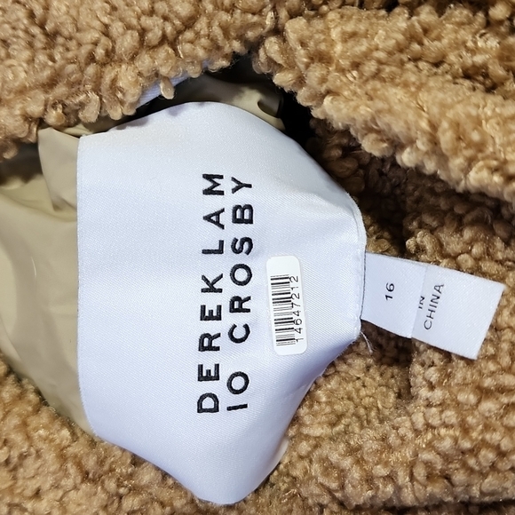Derek Lam Women Amelie Faux Shearling Reversible Coat Jacket Camel Size 16 - Picture 11 of 14